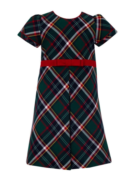 Claire & Charlie Girls Holiday Green & Red Plaid Float Dress with Red –  Best Dressed Child