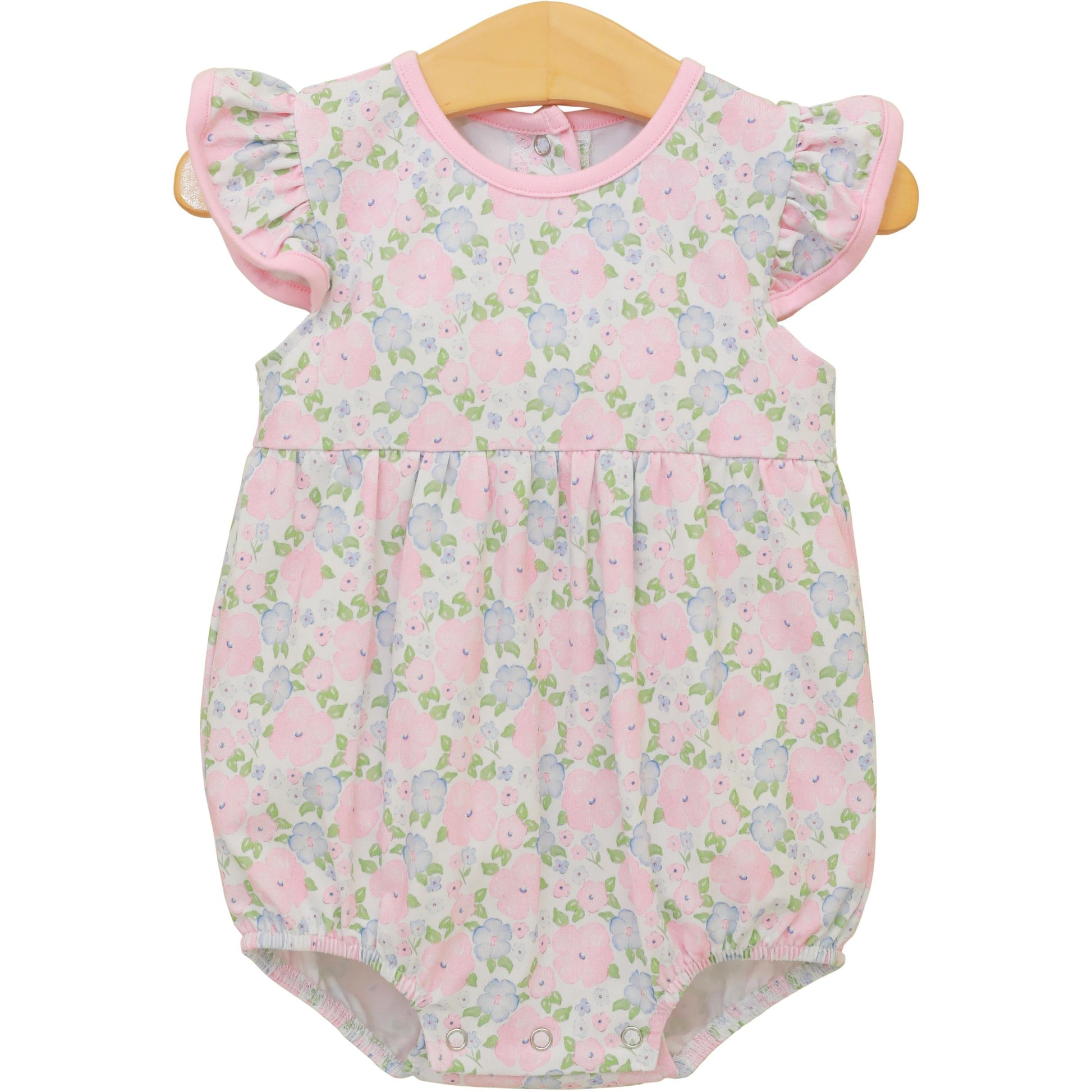 Trotter Street Kids Baby Girls Pink Floral Blossoms Bubble