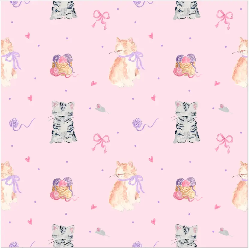 Trotter Street Kids Girls Pink & Lavender Fluffly Friends Kitty Cat Twirl Dress