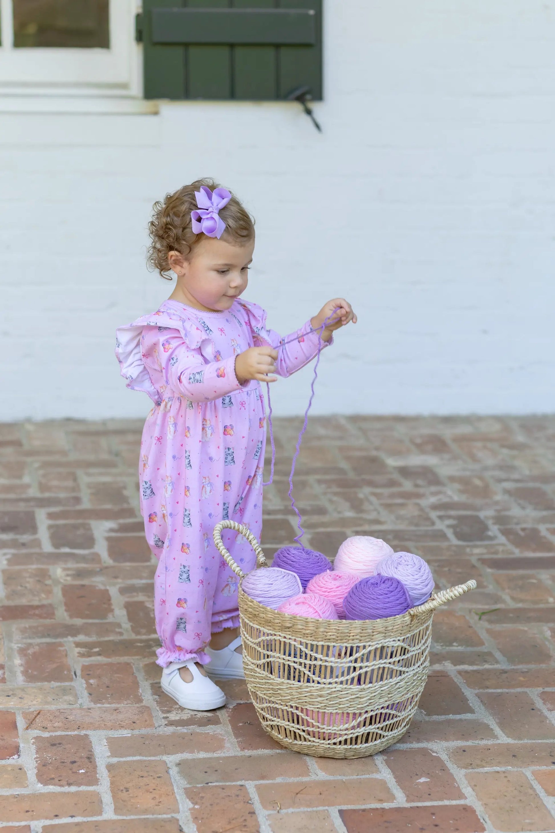 Trotter Street Kids Baby Girls Pink Kitty Cat Fluffy Friends Romper