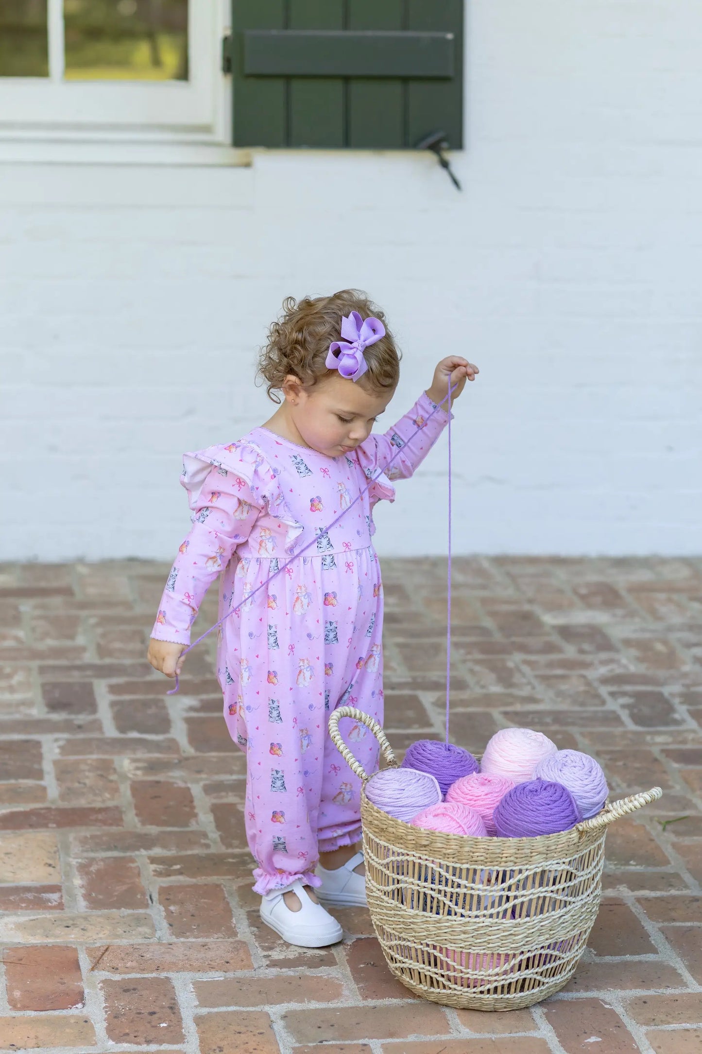 Trotter Street Kids Baby Girls Pink Kitty Cat Fluffy Friends Romper