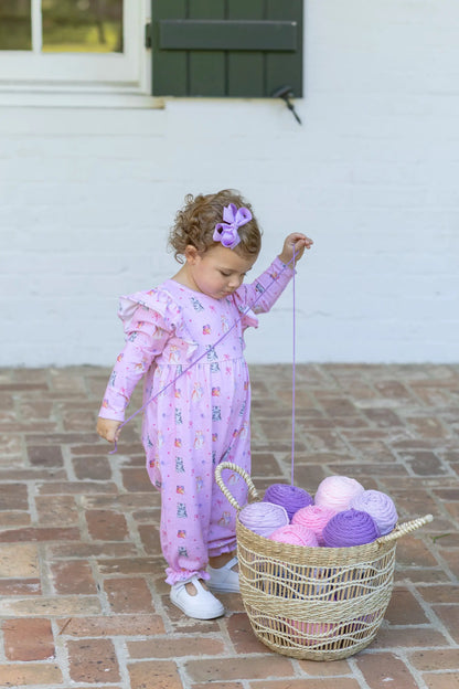 Trotter Street Kids Baby Girls Pink Kitty Cat Fluffy Friends Romper