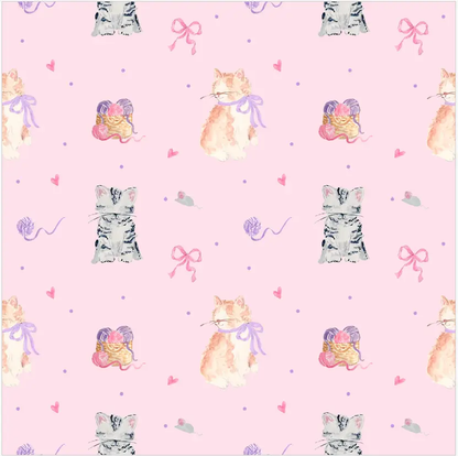 Trotter Street Kids Girls Lavender & Pink Kitty Cat Fluffy Friends Pant Set