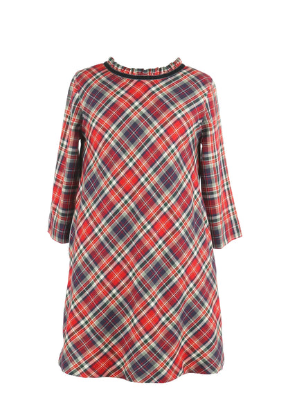 Luli & Me Gabby Girls Blair Dress - Bow in Back - Red Plaid