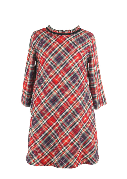 Luli & Me Gabby Girls Blair Dress - Bow in Back - Red Plaid