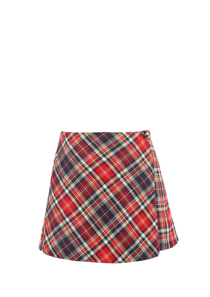 Luli & Me Gabby Girls Becca Skort - Red Plaid