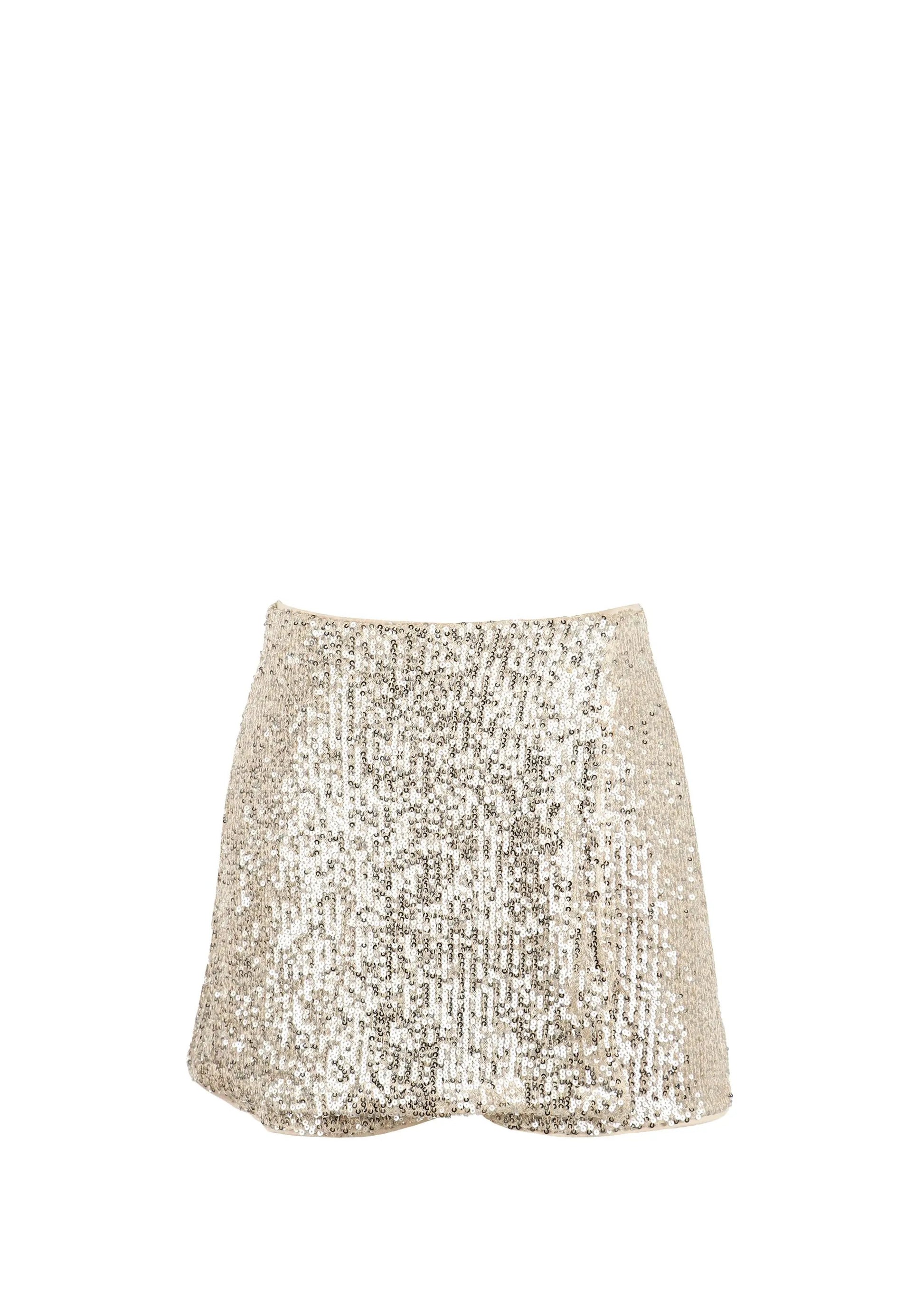 Luli & Me Gabby Girls Elsie Holiday Party Skort - Gold Sequins