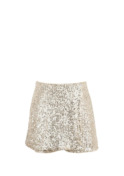 Luli & Me Gabby Girls Elsie Holiday Party Skort - Gold Sequins by Luli & Me