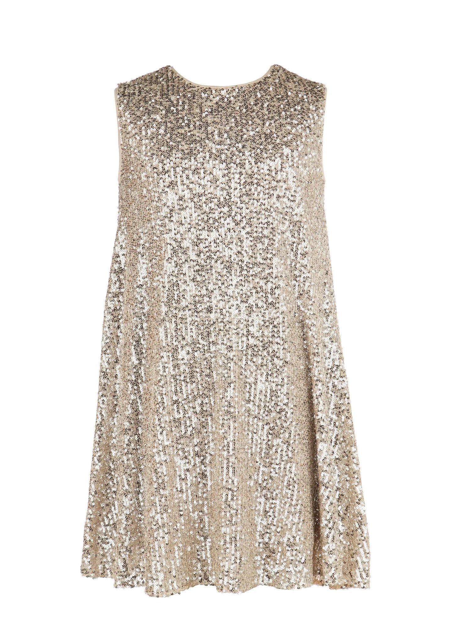 Luli & Me Gabby Girls Sleeveless Riley Holiday Party Dress - Gold Sequins by Luli & Me