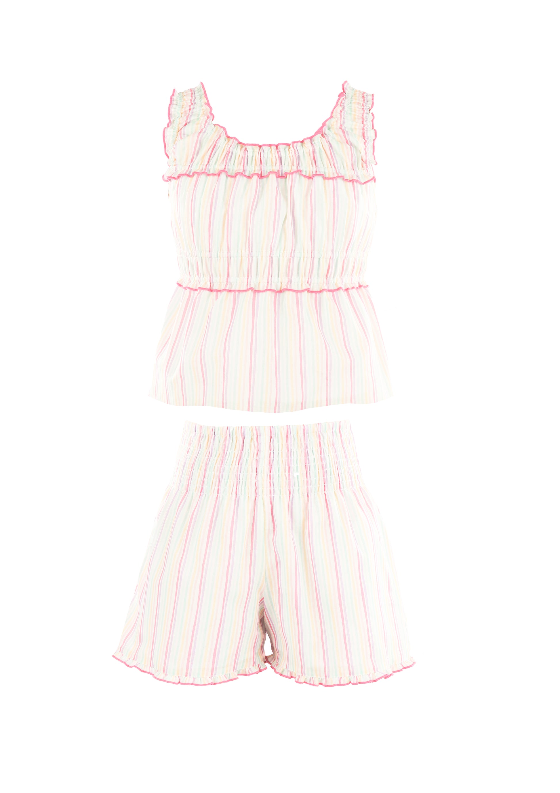 Luli & Me Gabby Girls Luna Smocked Shorts Set