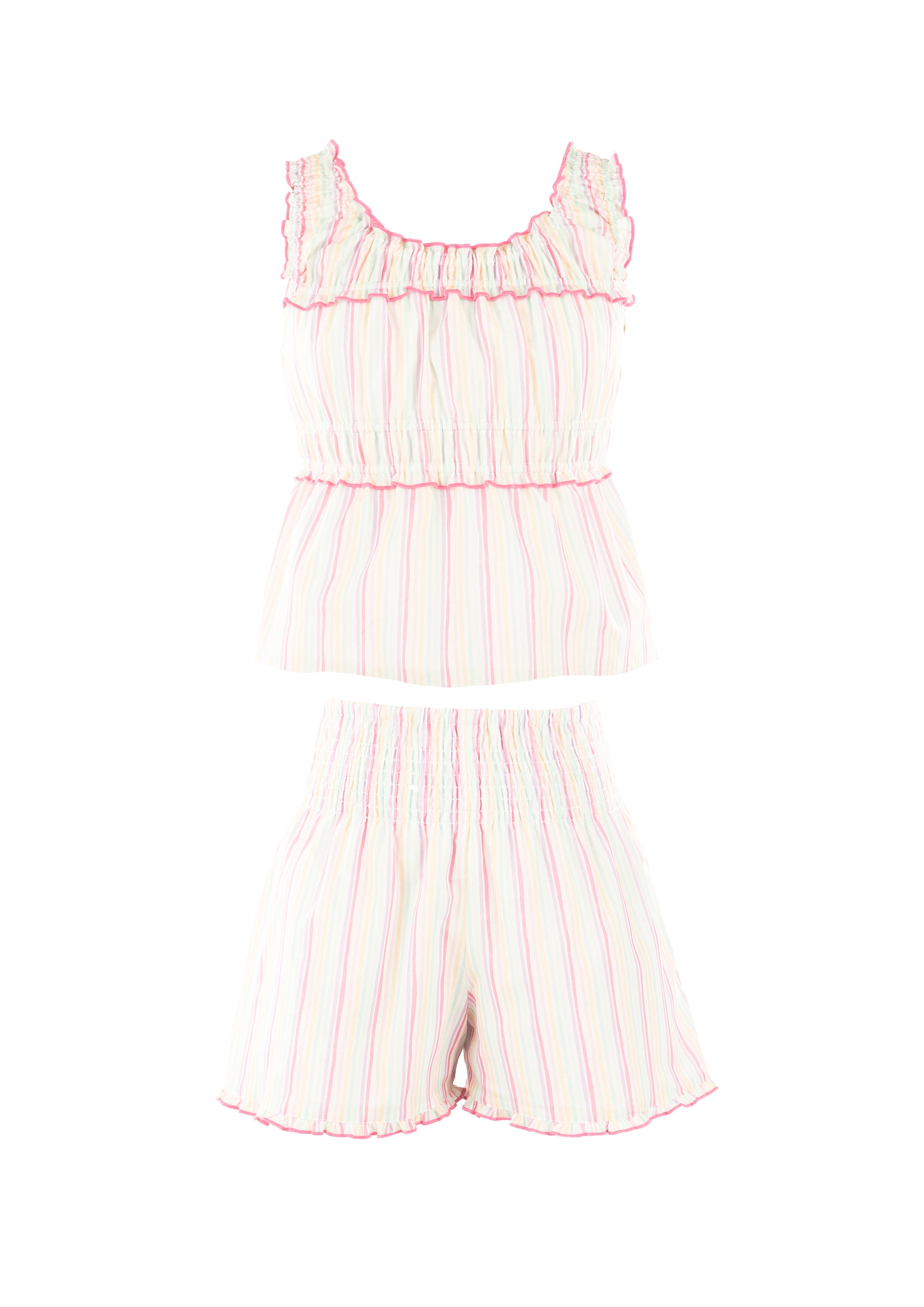 Luli & Me Gabby Girls Luna Smocked Shorts Set
