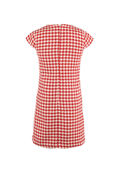 Luli & Me Gabby Girls Red Houndstooth Check Isabella Shift Dress by Luli & Me