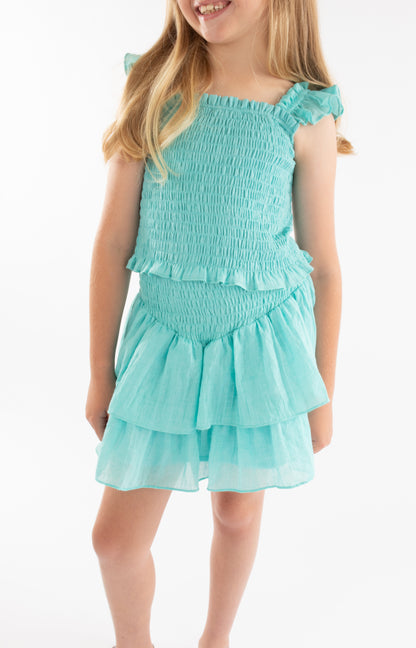 Luli & Me Gabby Girls Ava Smocked Top & Skirt Set by Luli & Me