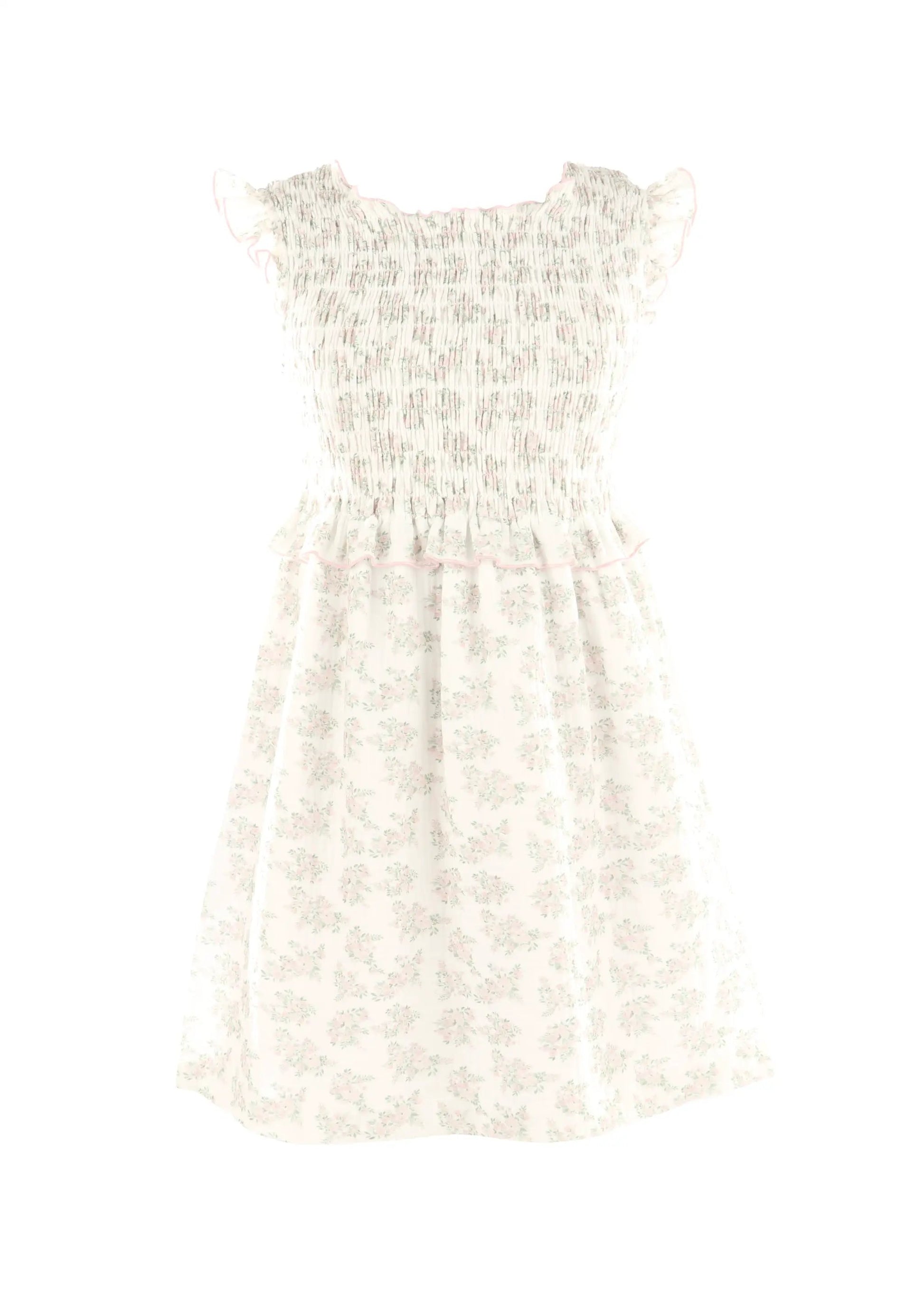Luli & Me Gabby Girls Smocked Hazel Dress - Pink Floral
