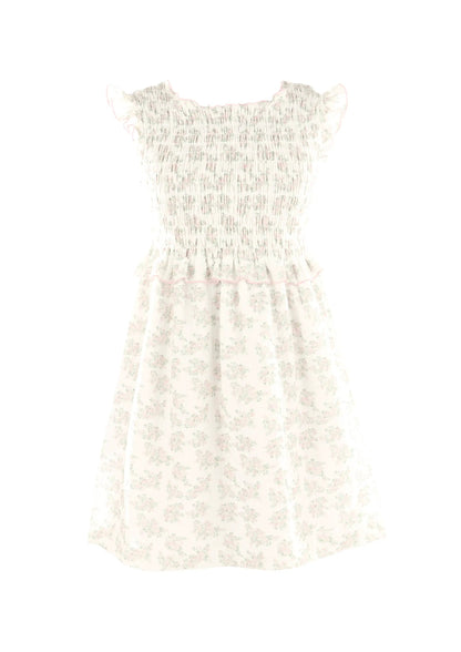 Luli & Me Gabby Girls Smocked Hazel Dress - Pink Floral by Luli & Me