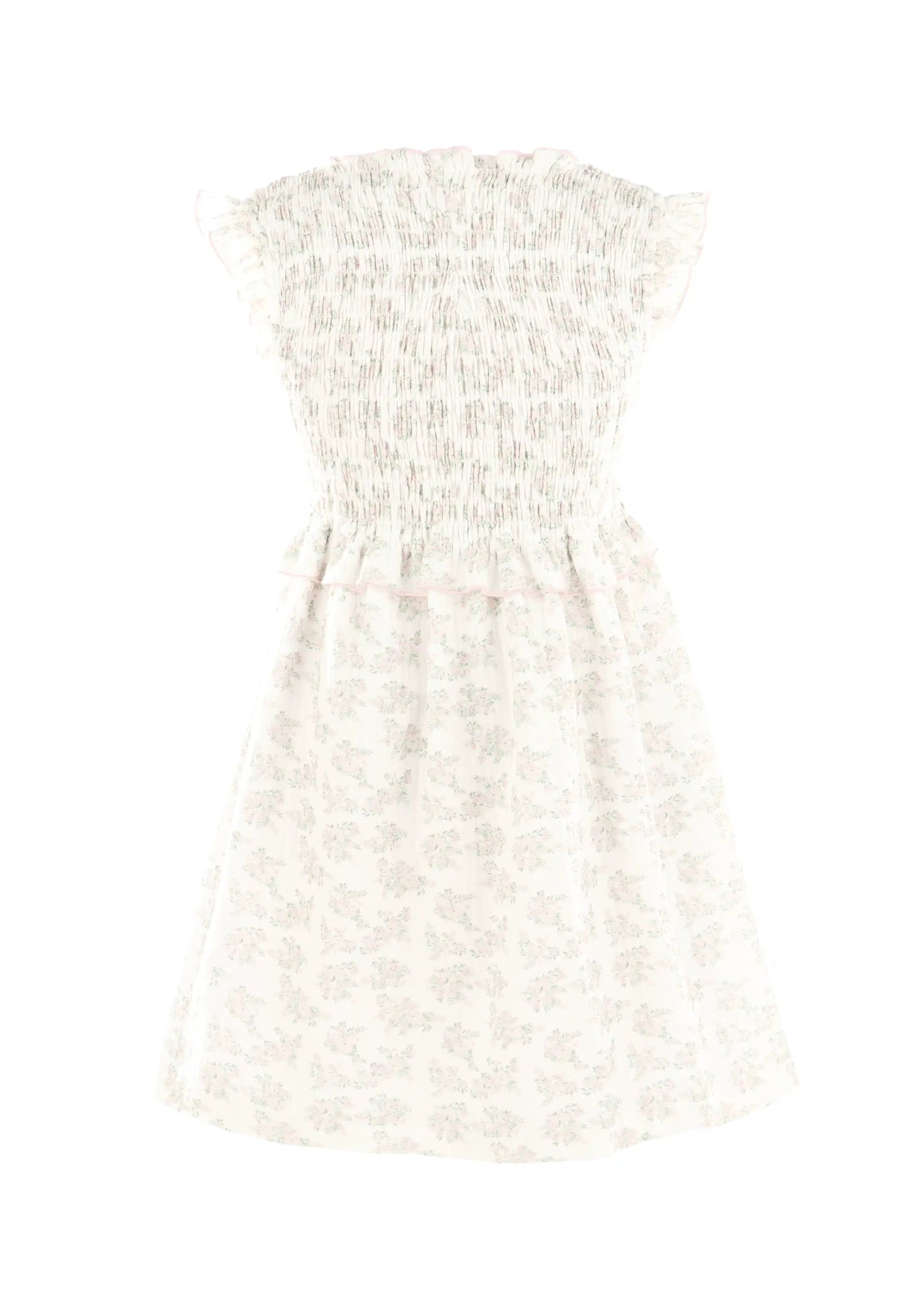 Luli & Me Gabby Girls Smocked Hazel Dress - Pink Floral by Luli & Me