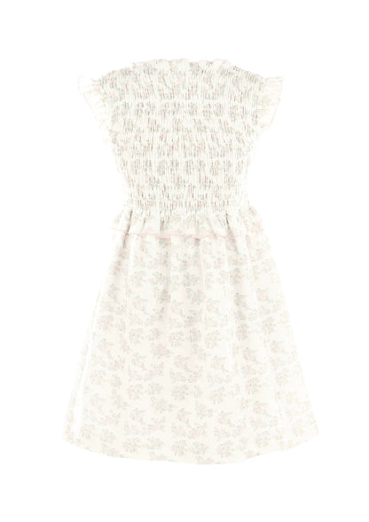 Luli & Me Gabby Girls Smocked Hazel Dress - Pink Floral by Luli & Me