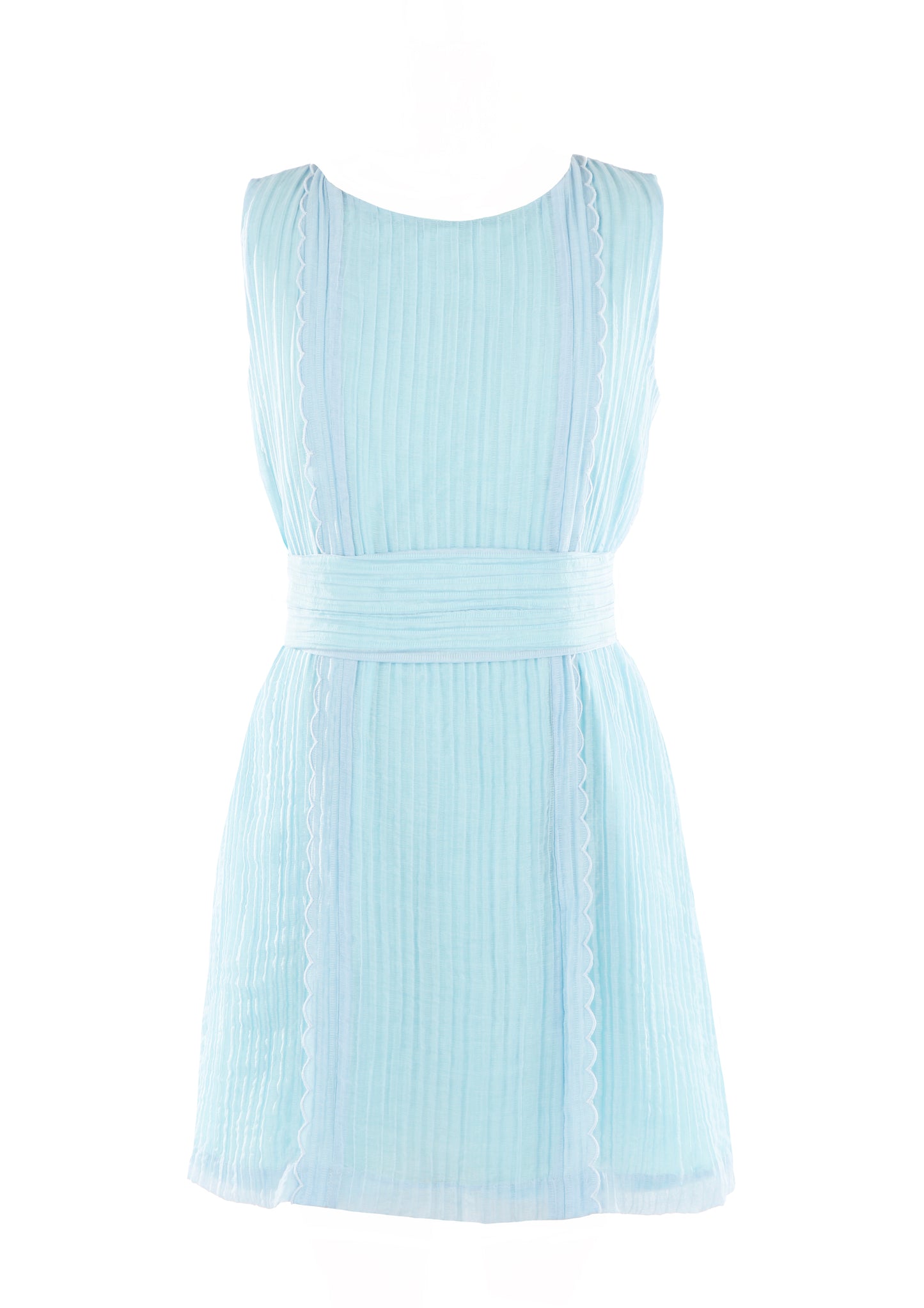 Luli & Me Gabby Girls Grace Sleeveless Dress with Belt - Blue by Luli & Me