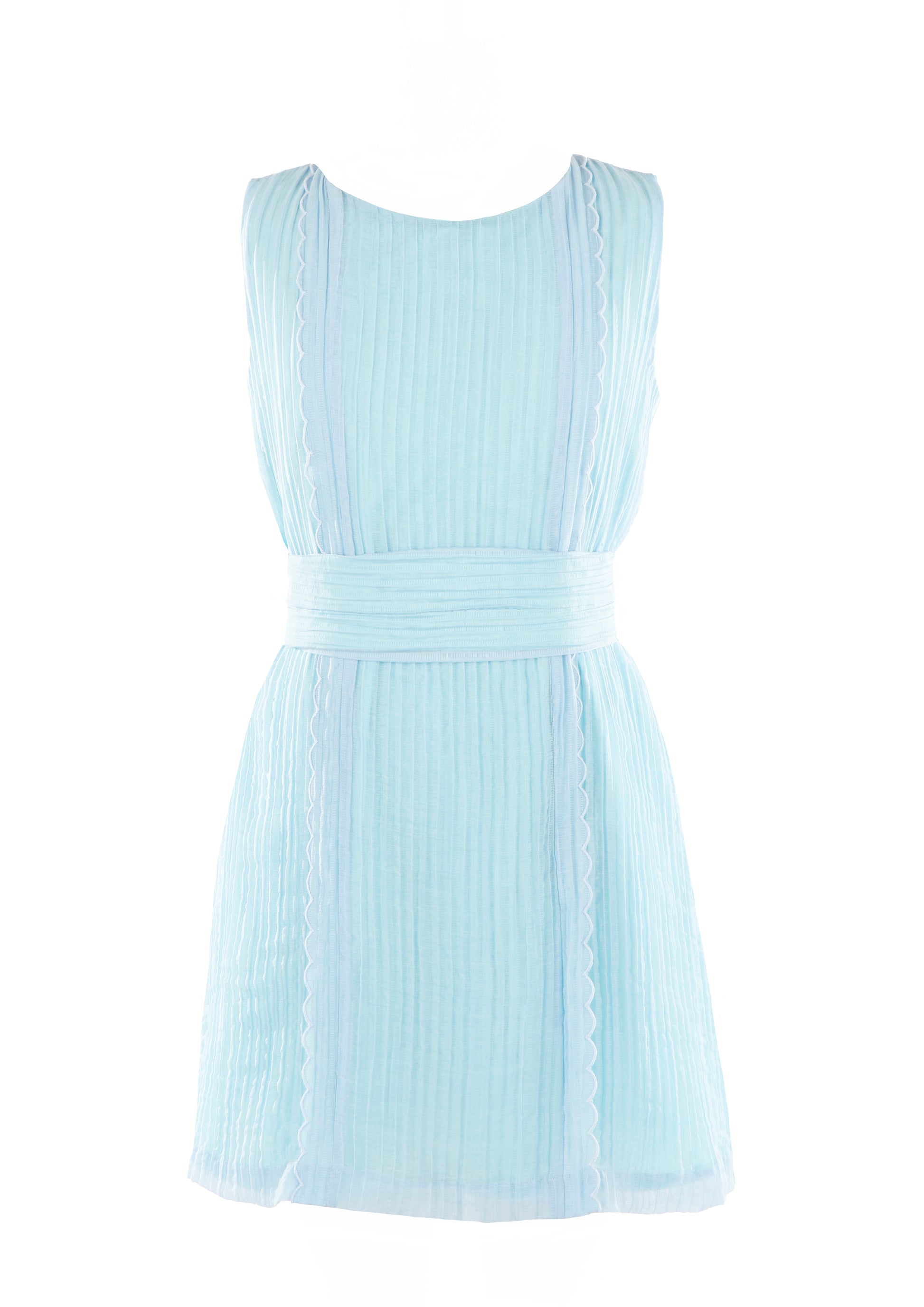 Luli & Me Gabby Girls Grace Sleeveless Dress with Belt - Blue