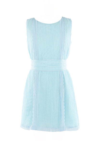 Luli & Me Gabby Girls Grace Sleeveless Dress with Belt - Blue by Luli & Me