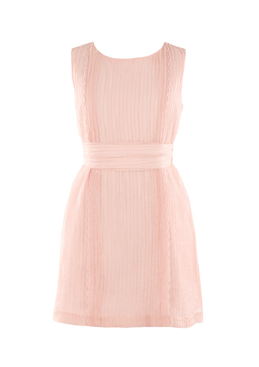 Luli & Me Gabby Girls Grace Sleeveless Dress with Belt - Pink by Luli & Me