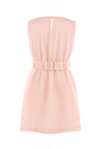 Luli & Me Gabby Girls Grace Sleeveless Dress with Belt - Pink by Luli & Me