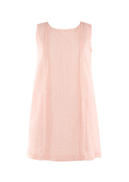 Luli & Me Gabby Girls Grace Sleeveless Dress with Belt - Pink by Luli & Me
