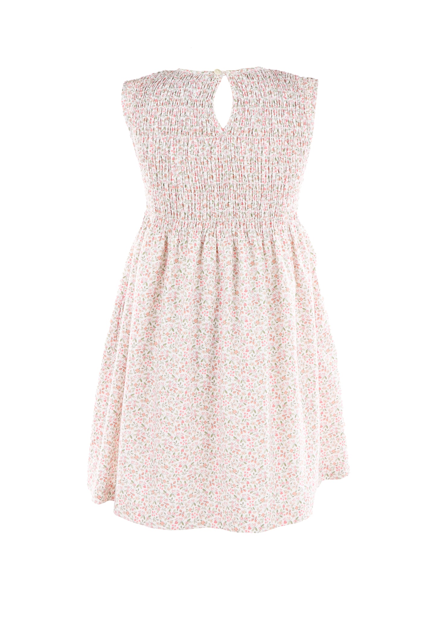 Luli & Me Gabby Girls Sleeveless Smocked Bodice Dress - Floral - Pink by Luli & Me