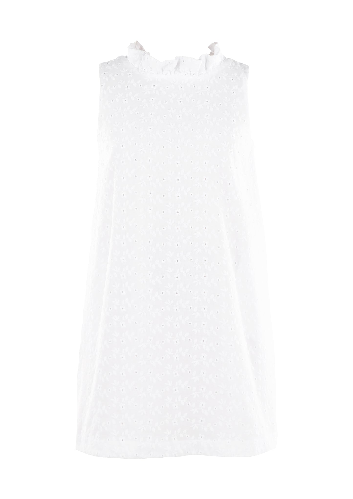 Luli & Me Gabby Girls Blair Dress - Bow in Back - White Eyelet by Luli & Me