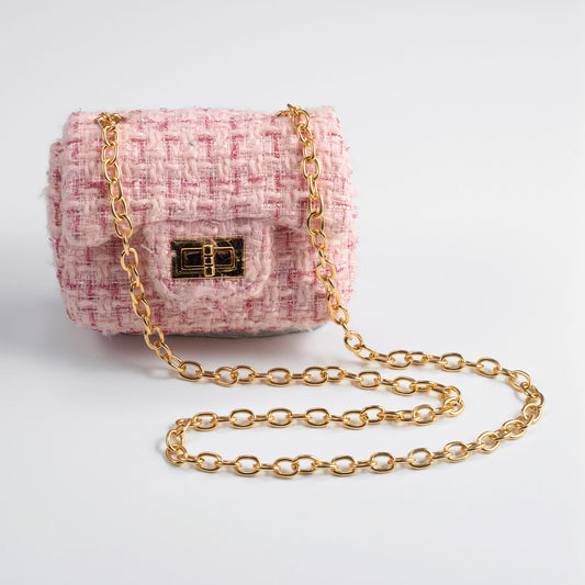 Rachel Riley London Girls Pink Tweed Cross Body Bag Purse by Rachel Riley