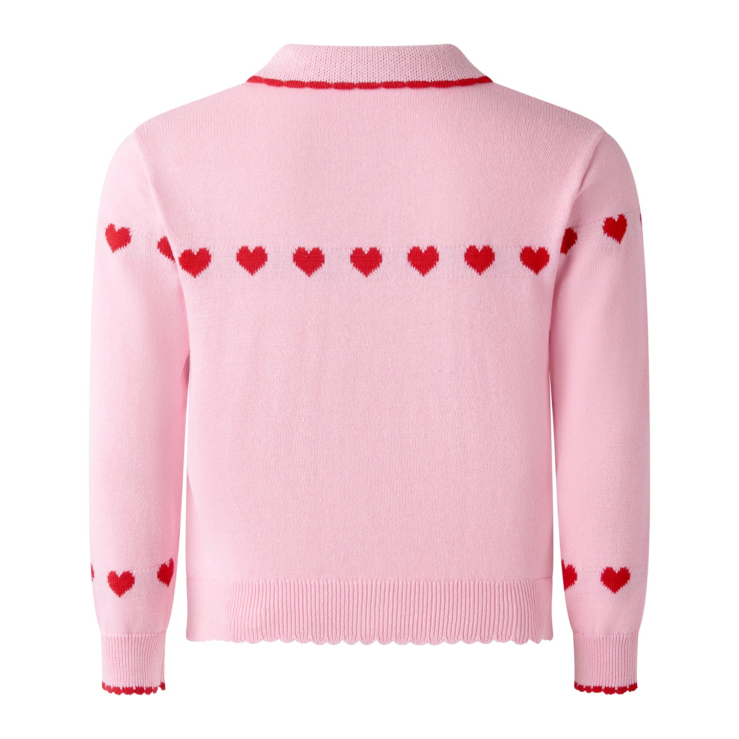 Rachel Riley London Girls Pink Valentine Heart Intarsia Cardigan Sweater by Rachel Riley