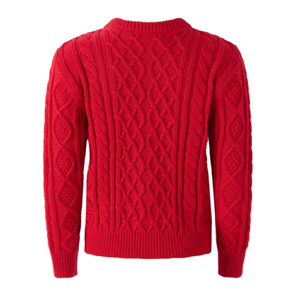 Rachel Riley London Girls Red Cable Knit Cardigan Sweater with Tartan Plaid Bows by Rachel Riley