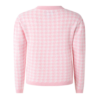 Rachel Riley London Girls Pink Houndstooth Knit Cardigan Sweater by Rachel Riley