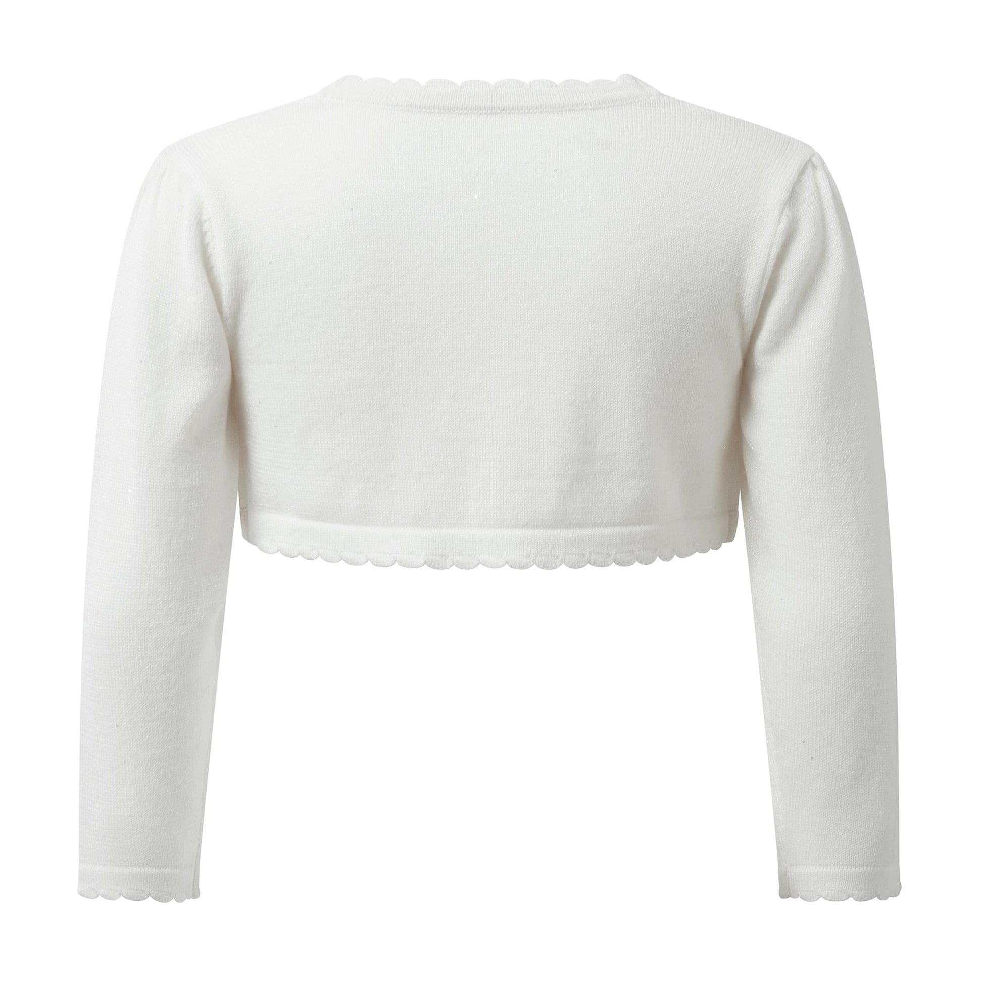 Rachel Riley London Girls Scallop Bolero - Sparkle Ivory