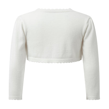 Rachel Riley London Girls Scallop Bolero - Sparkle Ivory by Rachel Riley