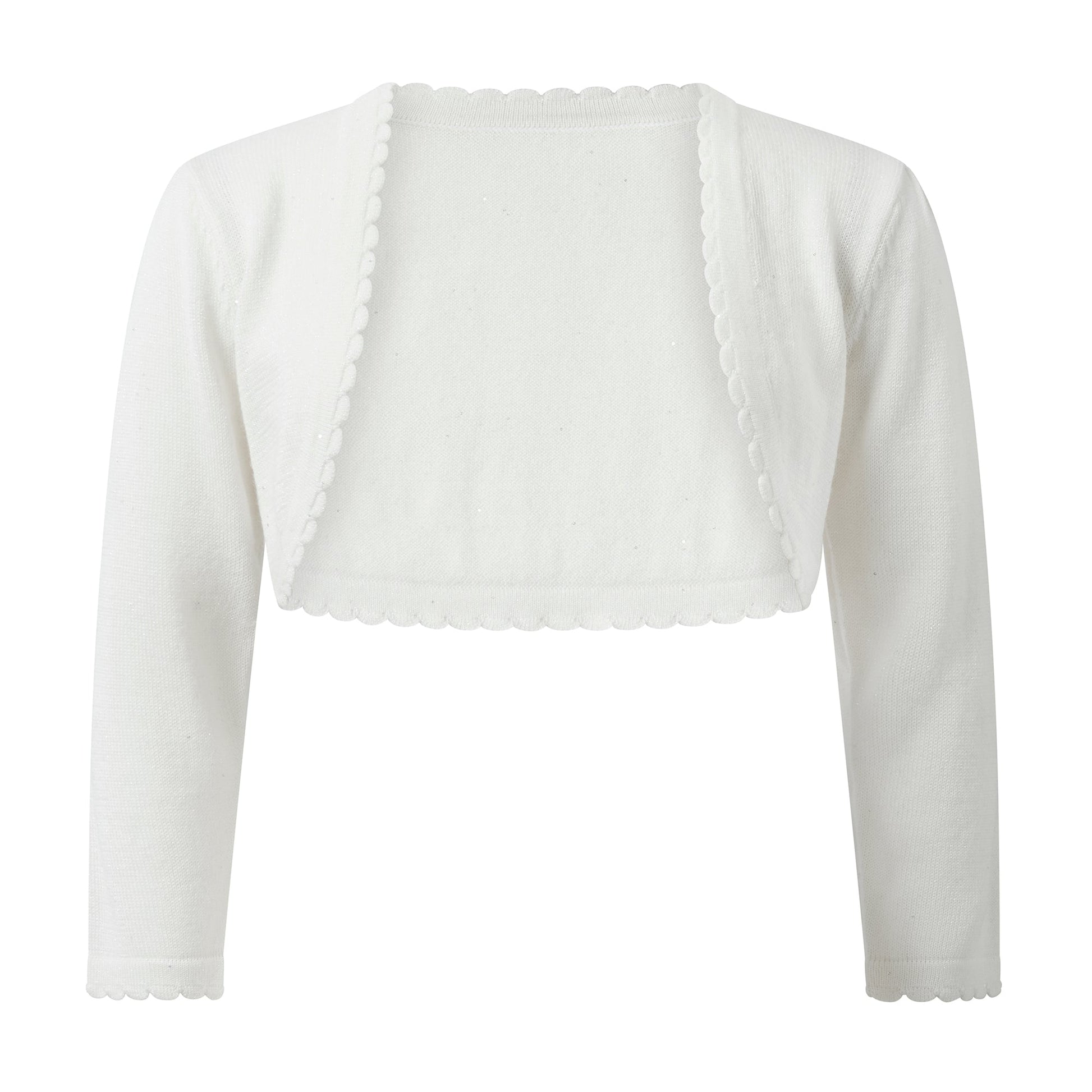 Rachel Riley London Girls Scallop Bolero - Sparkle Ivory