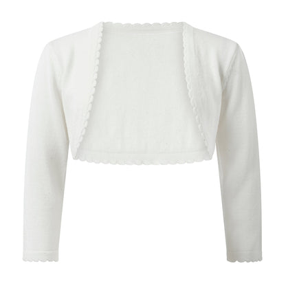 Rachel Riley London Girls Scallop Bolero - Sparkle Ivory by Rachel Riley