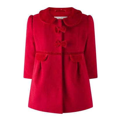 Rachel Riley London Girls Red Bows Dress Coat by Rachel Riley