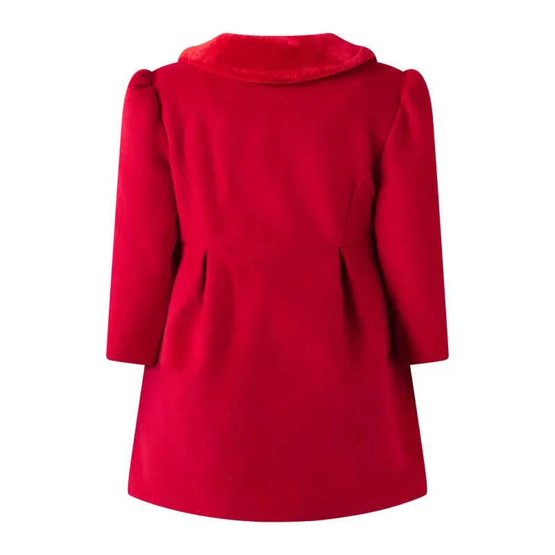 Rachel Riley London Girls Red Bows Dress Coat