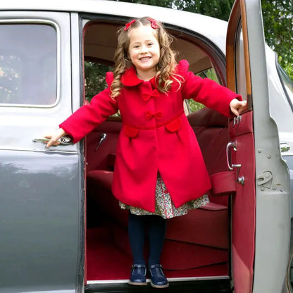 Rachel Riley London Girls Red Bows Dress Coat by Rachel Riley