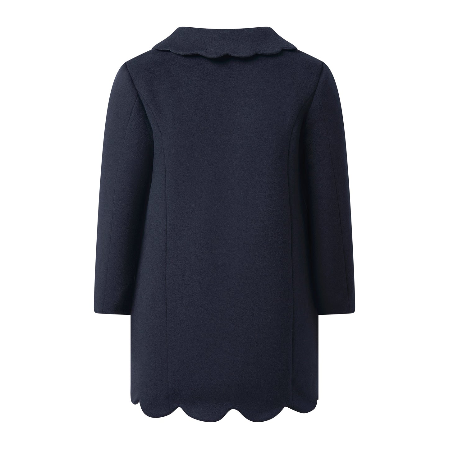 Rachel Riley London Girls Dress Coat - Navy Blue Scallop by Rachel Riley