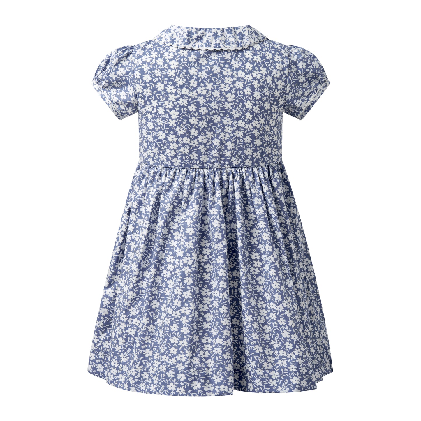 Rachel Riley London Girls Button Front Dress - Blue Floral by Rachel Riley