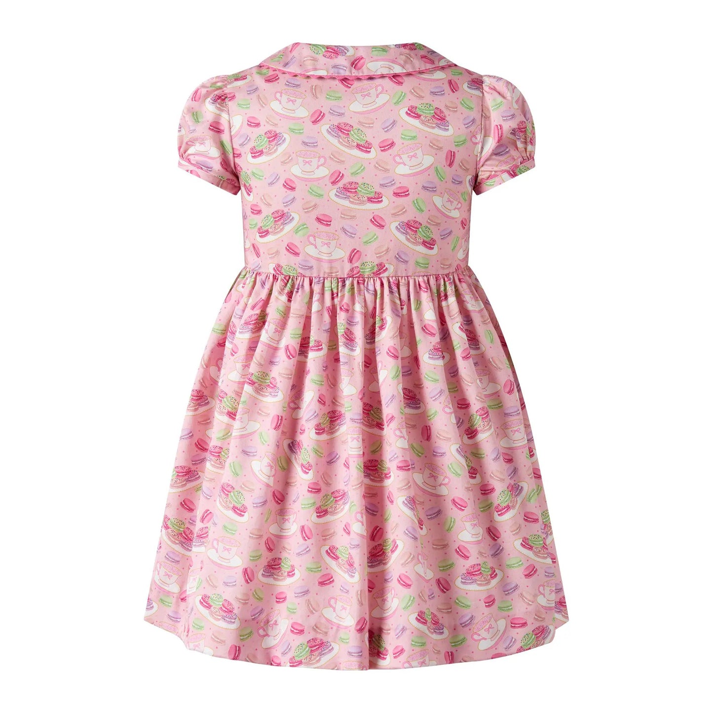 Rachel Riley London Girls Pin Macarons Tea Time Button Front Dress by Rachel Riley