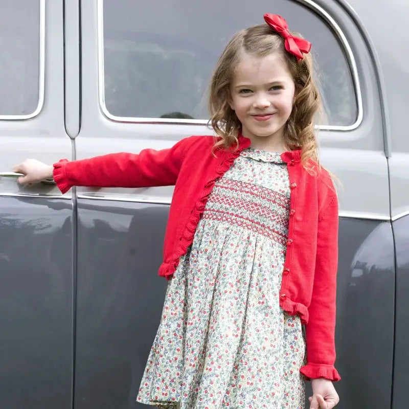 Rachel Riley London Girls Apple Blossom Floral Smocked Dress