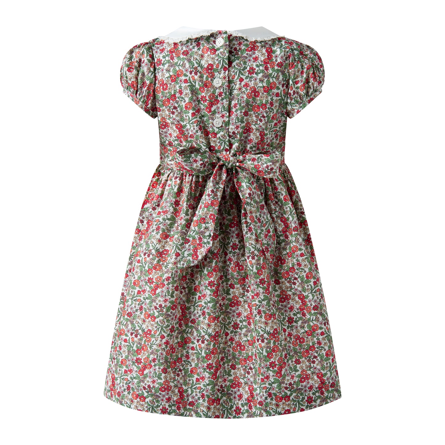 Rachel Riley London Girls Autumn Botanical Floral Frill Front Dress with Collar by Rachel Riley