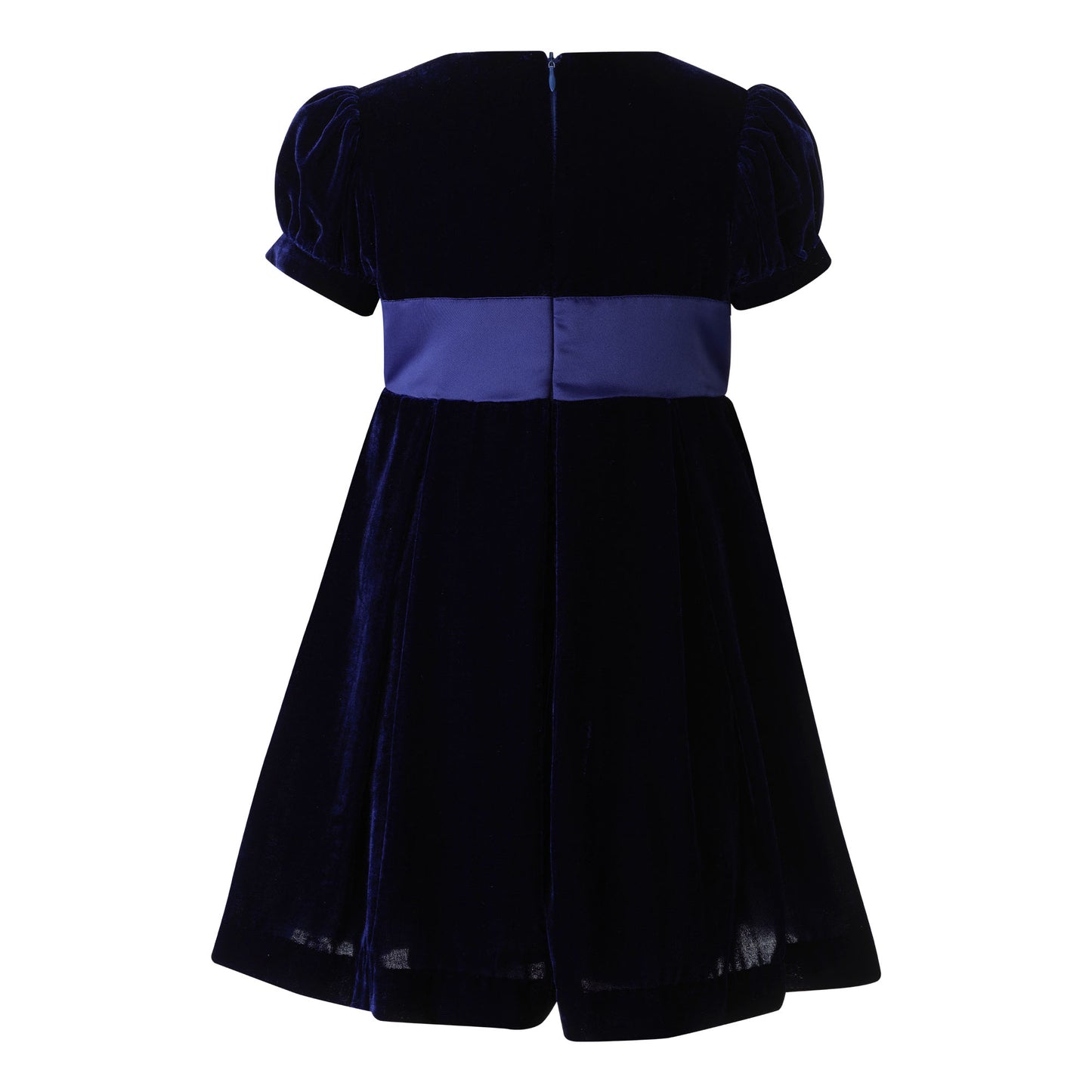 Rachel Riley London Girls Crushed Velvet Holiday Bow Dress - Navy Blue by Rachel Riley