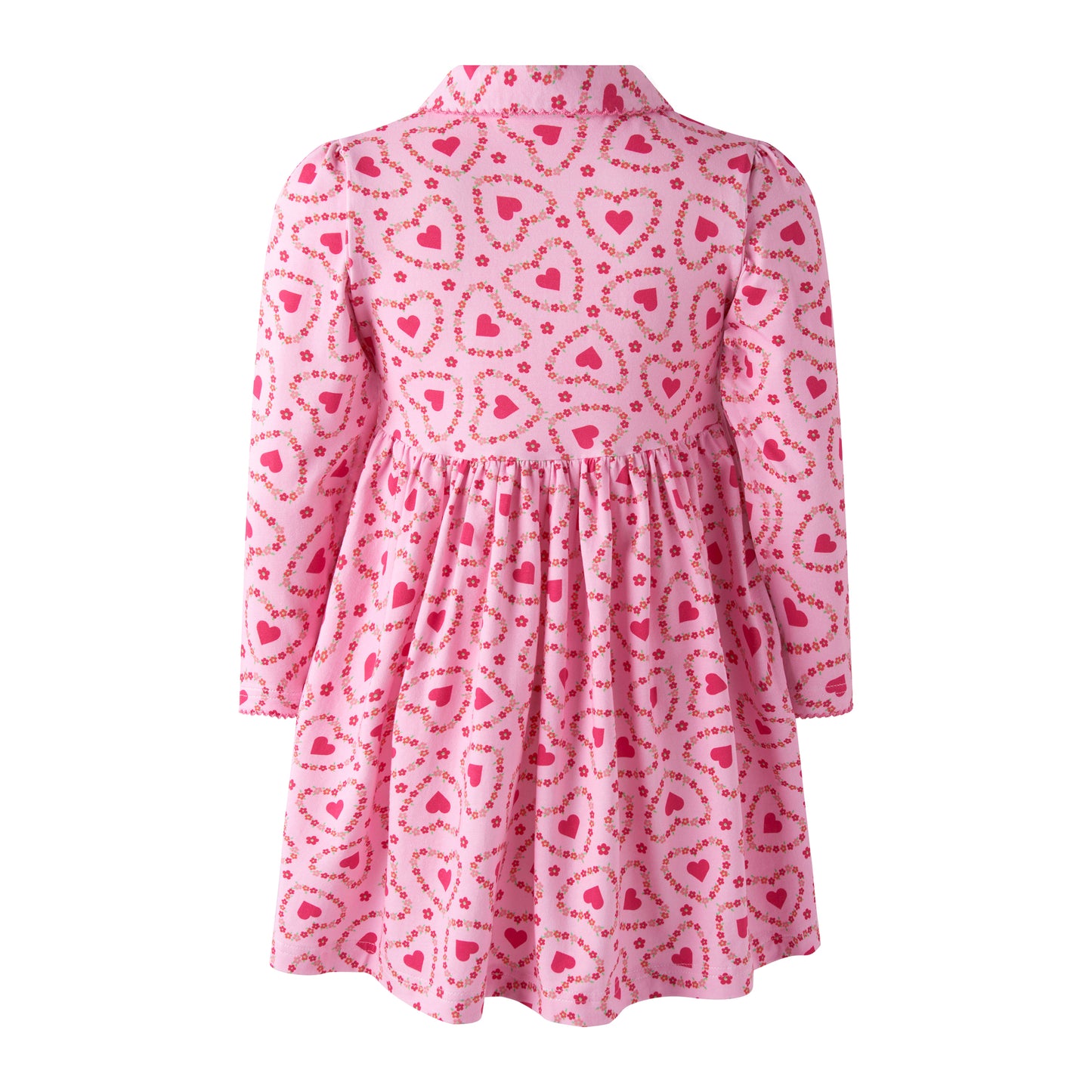 Rachel Riley London Girls Pink Floral Valentine Heart Jersey Dress by Rachel Riley