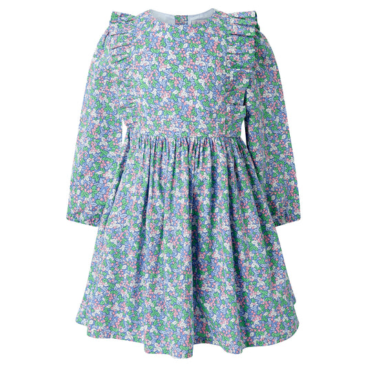 Rachel Riley London Girls Winter Blossom Floral Frill Dress by Rachel Riley