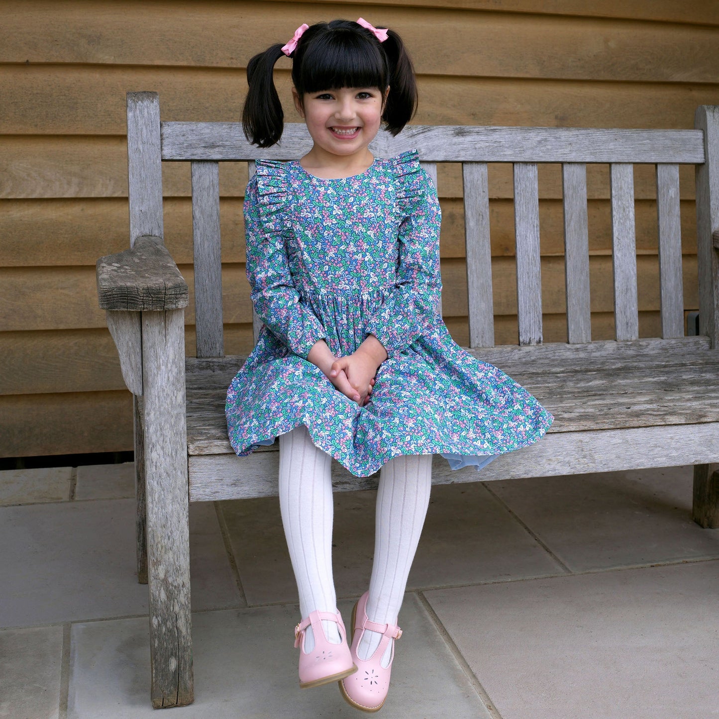 Rachel Riley London Girls Winter Blossom Floral Frill Dress by Rachel Riley