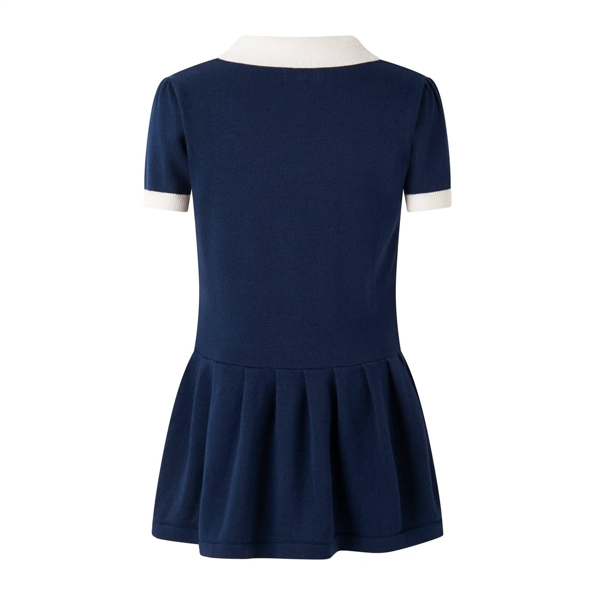 Rachel Riley London Girls Navy Blue Knit Pleated Dress